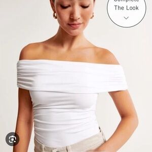 SOLD Abercrombie cotton-modal ruched off the shoulder top